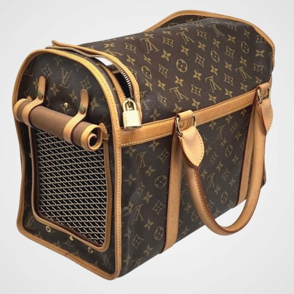 Louis Vuitton Sac Chien 40 Monogram Canvas Pet Carrier Dog Bag M42024 Brown